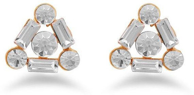 Jazz Jewellery Beautiful White AD Stone Studded Gold Plated Earrings Alloy Drop Earring
