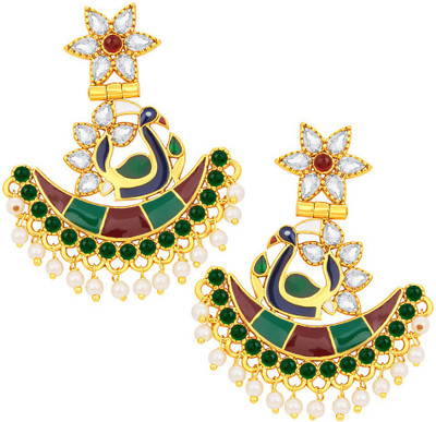 

Sukkhi Luxurious Peacock Chandbali Gold Plated AD Alloy Chandbali Earring