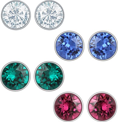 mahi Multi-colour Four Studs Combo  Crystal Alloy Stud Earring