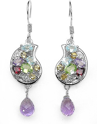 

Johareez Motif Peridot Sterling Silver Dangle Earring