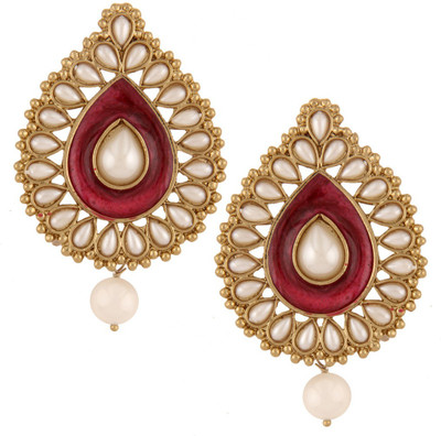 

the jewelbox Marble Meena Pearl Copper Stud Earring
