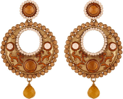 I Jewels Traditional Gold Plated Stone Alloy Drops & Danglers I Jewels Traditional Gold Plated Stone Alloy Drops & Danglers