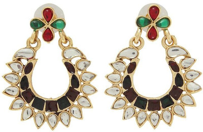 

Luxor Red And Green Designer Alloy Chandbali Earring