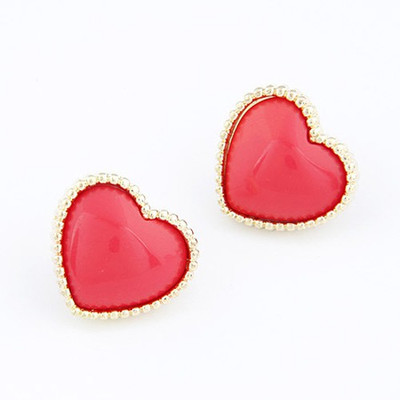 Cinderella Collection By Shining Diva Red & Golden Alloy Stud Earring