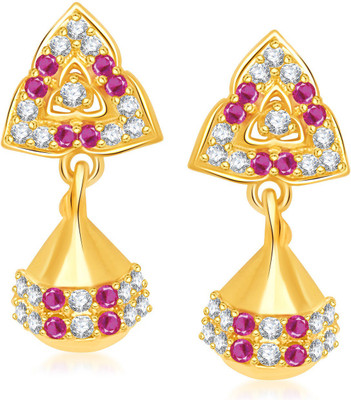 

Meenaz Flower Jhumki Cubic Zirconia, Crystal Alloy Jhumki Earring