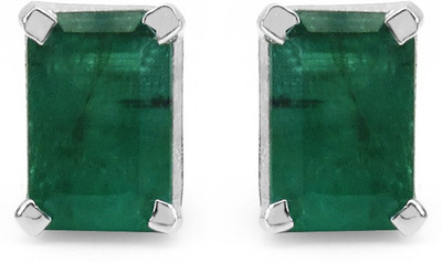 

Johareez Designer Emerald Sterling Silver Stud Earring