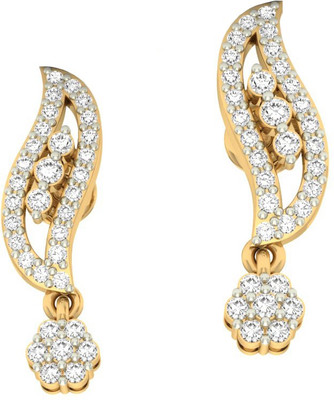 

Jewels5 Matsumoto Yellow Gold 18kt Diamond Drop Earring(Rhodium Plated)