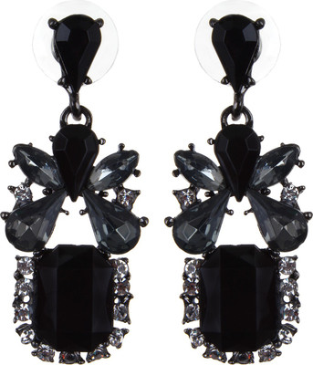 

Oomph Black, White, Silver & Grey Crystal Fashion Jewellery for Women, Girls & Ladies Metal Drop Earring