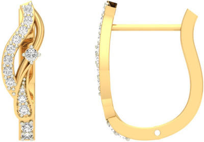 

Jewels5 Celia Yellow Gold 14kt Diamond Hoop Earring(Rhodium Plated)