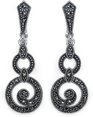 Johareez Spring Cubic Zirconia Sterling Silver Drop Earring