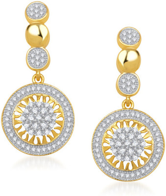 Meenaz Impresionante Cz Rhodium Alloy Stud Earring