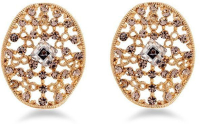 

Jazz Jewellery Designer Earrings with Filigree Work and American Diamonds with Brown stones Alloy Drop Earring