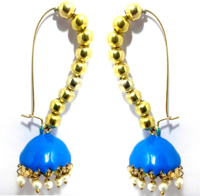 

Kshitij Jewels Meenakari- Azure Color of Heaven Alloy Jhumki Earring