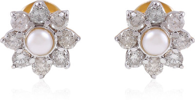 

Jisha Rhythm Of Love Yellow Gold 14kt Diamond, Pearl Stud Earring