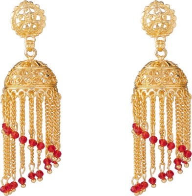 Shining Jewel 24K Royal Designer Jhumkas Pearl Brass Jhumki Earring