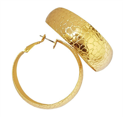 

Mehrunnisa 18k Gold Tone Round Hoop For Women Metal Hoop Earring