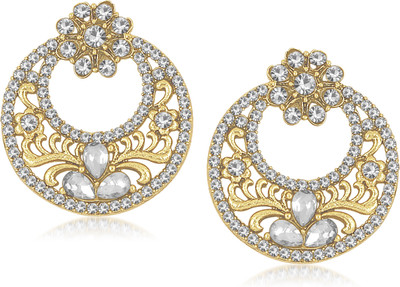 

Meenaz Fancy Party Wear Earrings Cubic Zirconia, Crystal Alloy Jhumki Earring