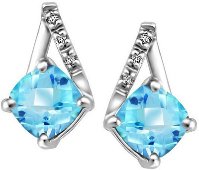 Facetzinspire Real Diamond Sterling Silver Stud Earring