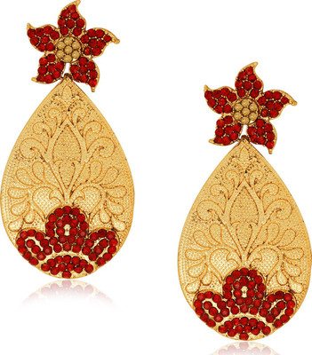 

Spargz Antique Oval Design Earring Studded with AD Stone Alloy Drop Earring