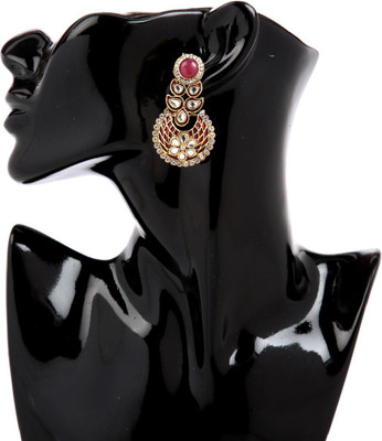 GoldNera Long Kundan Alloy Drops Danglers GoldNera Earrings