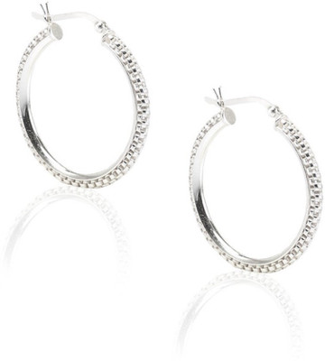 

LeCalla Chain Links Modern Sterling Silver Hoop Earring