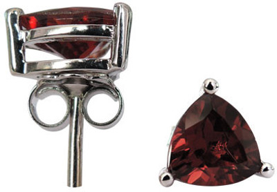 

Pearlz Ocean 3.22 CTS, 7mm Trillion Shape Genuine Garnet .925 Silver Stud Earring