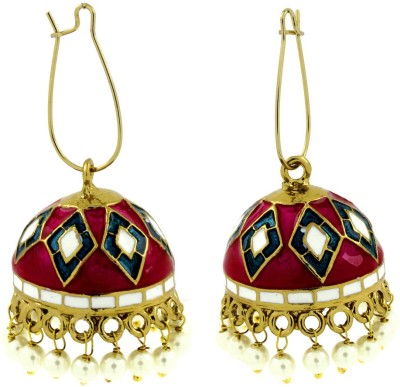 the jewelbox Vibrant Meenakari Copper Jhumki Earring