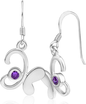 

Kataria Jewellers Animal Jewels Swarovski Crystal Silver Hoop Earring
