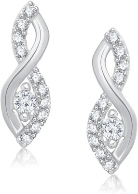 

Meenaz Floral Rhodium Plated Cubic Zirconia Alloy Stud Earring