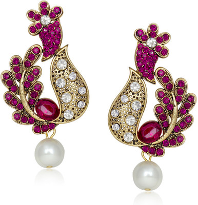 

Meenaz Colour Stone Design Cubic Zirconia Alloy Chandelier Earring