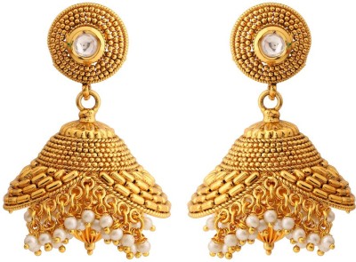 rajwada arts Gold colored Designer Brass Jhumki Earring