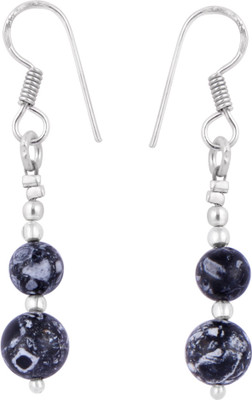 

Pearlz Ocean 2.5 Inch Dyed Howlite Black and White Alloy Dangle Earring