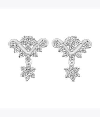 Kataria Jewellers Designer 92.5 BIS Hallmarked Silver Drop Earring