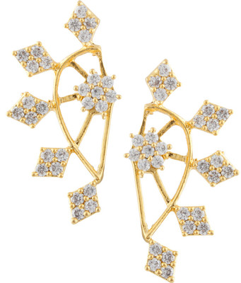 Efulgenz Style Diva Cubic Zirconia Alloy Cuff Earring