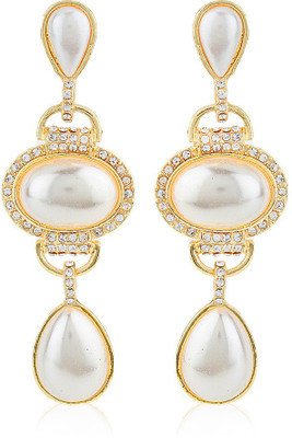 

Moedbuille Golden Insignia [MBER00607] Cubic Zirconia Alloy Drop Earring