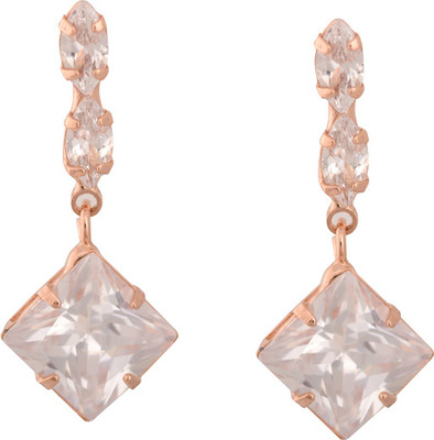 Sparkling Drop Spring Sparkle Cubic Zirconia Brass Drops & Danglers