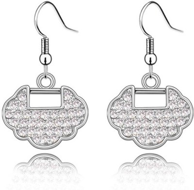 Silver Shoppee You Are Mine Cubic Zirconia Alloy Drops & Danglers