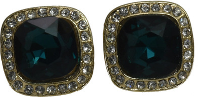 

High Trendz Golden Blue Stud Crystal Alloy Clip-on Earring