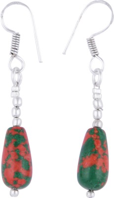Pearlz Ocean 2.5 Inch Dyed Howlite Multi- Color Drop Shaped Alloy Drops & Danglers
