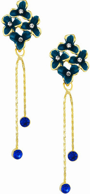 Shining Jewel Latest Party Crystal Alloy Tassel Earring