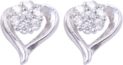 

Abhooshan Tender Heart Cubic Zirconia Sterling Silver Stud Earring