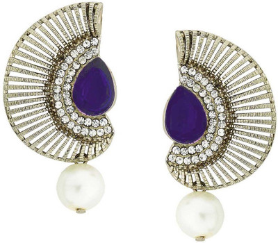 

The Jewel Box Crescent Filigree Cubic Zirconia Copper Drop Earring