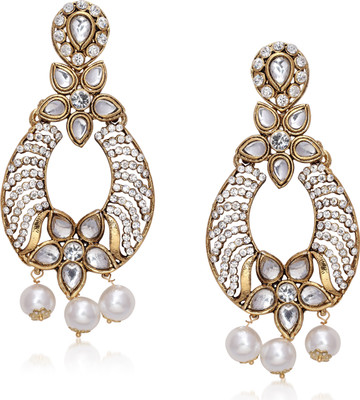 

Meenaz Flower Earrings Cubic Zirconia, Crystal Alloy Chandelier Earring
