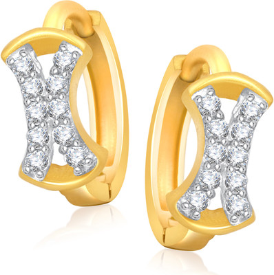 

Meenaz Designer Earrings Cubic Zirconia, Crystal Alloy Hoop Earring