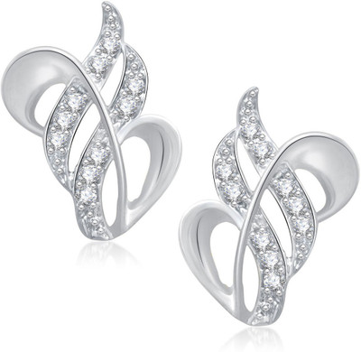 

Meenaz Sweet Design Rhodium Cubic Zirconia Alloy Stud Earring