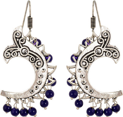 

Subharpit Moon Style Purple Beads Metal Dangle Earring