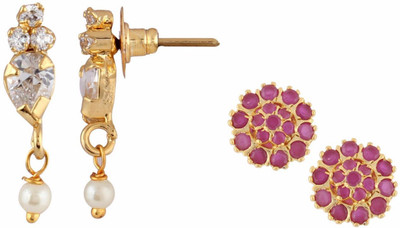 

Parinaaz Style Diva Cubic Zirconia Alloy Earring Set
