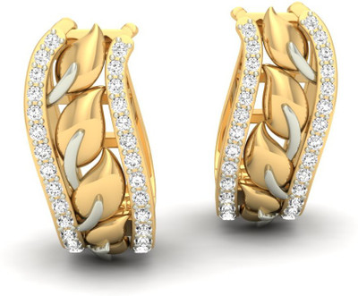 

Jewels5 Erinacea Yellow Gold 18kt Diamond Hoop Earring(Rhodium Plated)