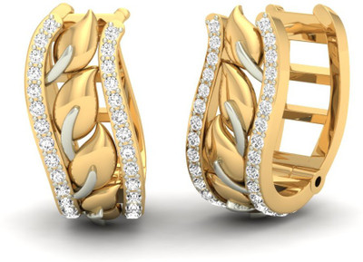 

Jewels5 Erinacea Yellow Gold 14kt Diamond Hoop Earring(Rhodium Plated)
