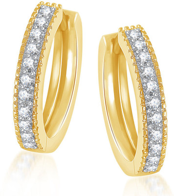 

Meenaz Stunning Gold & Rhodium Cubic Zirconia Alloy Hoop Earring